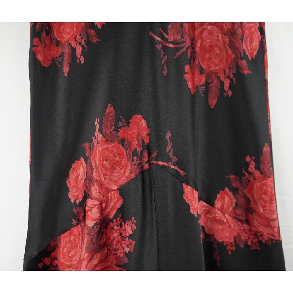 Vintage Express Silk Midi/Maxi Skirt Sz Small Y2K Dark Floral Whimsigoth - Picture 7 of 11